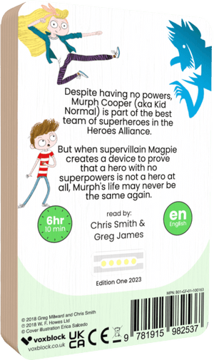 Kid Normal Shadow Machine audiobook back cover.