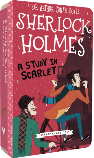 Sherlock Holmes A Study In Scarlett audiobook front cover.