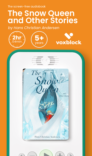 The Snow Queen and Other Stories audiobook in a Voxblock player, with running time and age guidance
