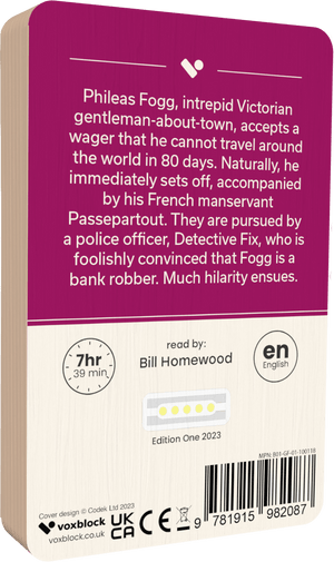 Around the World in Eighty Days audiobook back cover