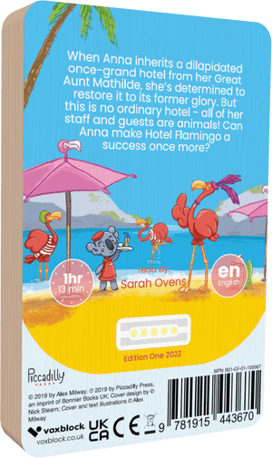 Hotel Flamingo audiobook back cover.