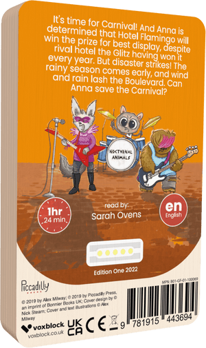 Hotel Flamingo: Carnival Caper audiobook back cover.