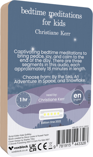 Bedtime Meditations For Kids audiobook back cover.