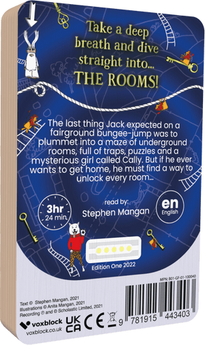 Escape The Rooms audiobook back cover.