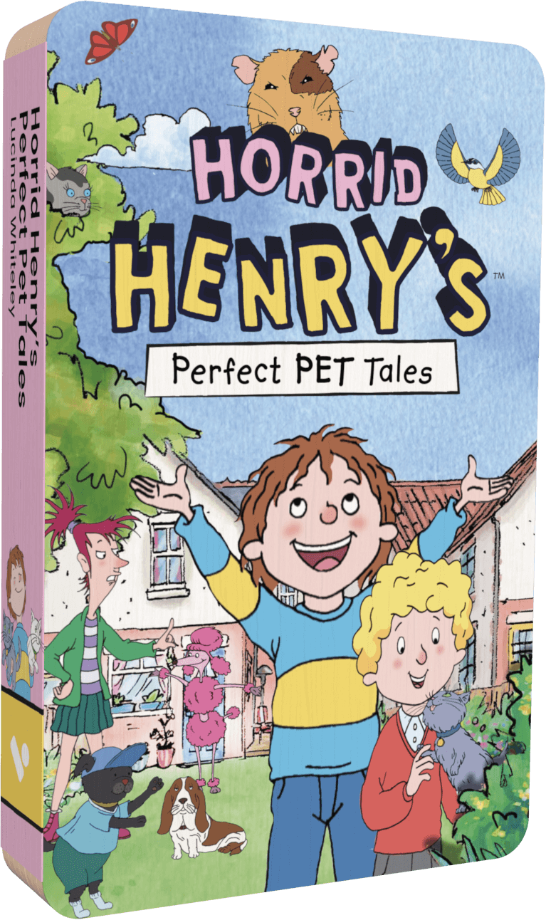 Horrid Henrys Perfect Pet Tales audiobook front cover.