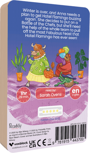 Hotel Flamingo: Fabulous Feast audiobook back cover.