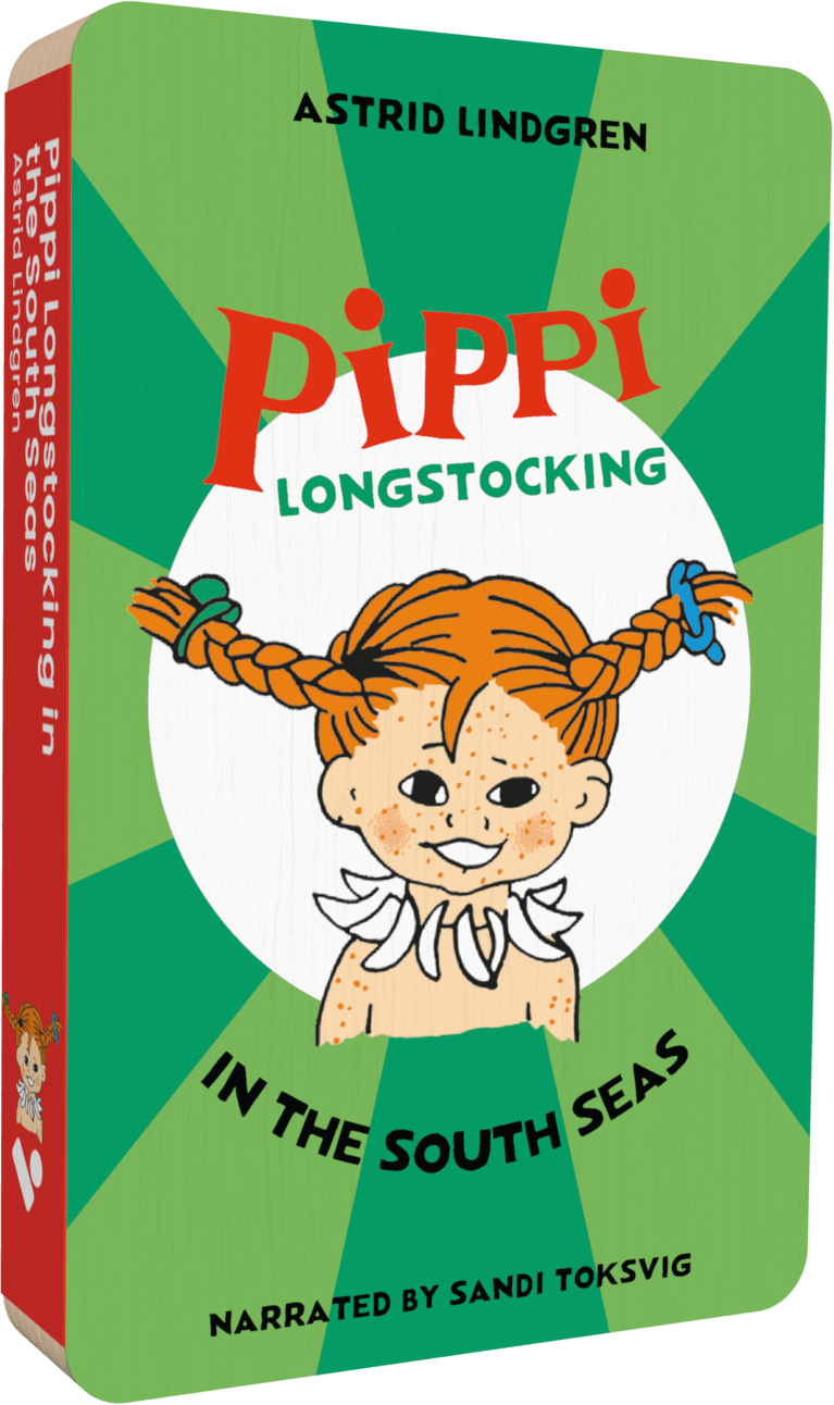 Pippi Longstocking Goes Aboard audiobook front cover.