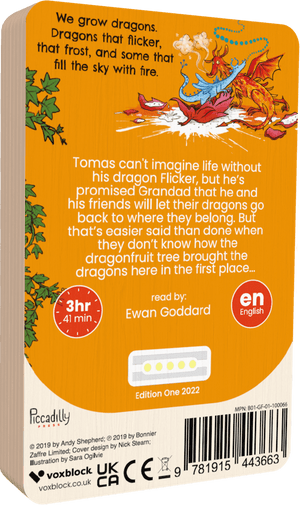 The Boy Who Flew With Dragons audiobook back cover.