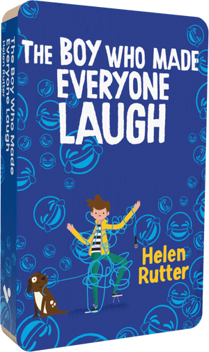 The Boy Who Made Everyone Laugh audiobook front cover.