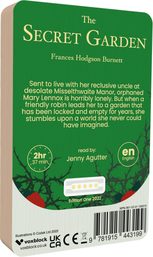 The Secret Garden audiobook back cover.