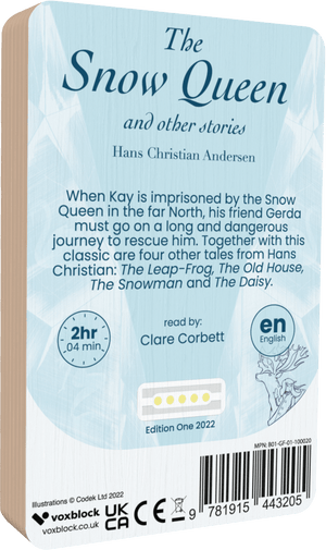 The Snow Queen audiobook back cover.