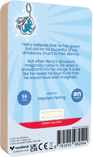Harry And The Dinosaurs Snow audiobook back cover.