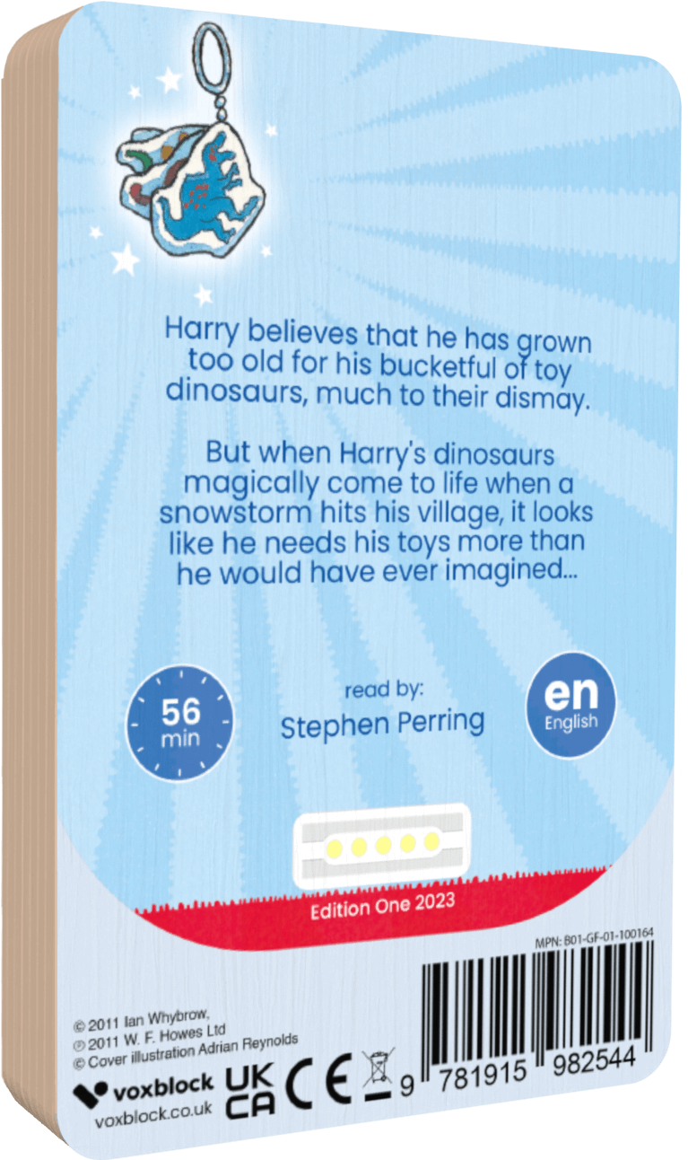 Harry And The Dinosaurs Snow audiobook back cover.