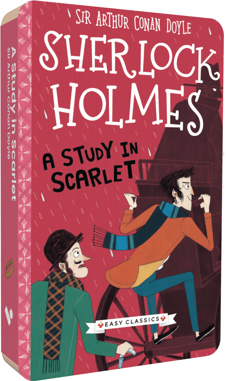 Sherlock Holmes A Study In Scarlett audiobook front cover.