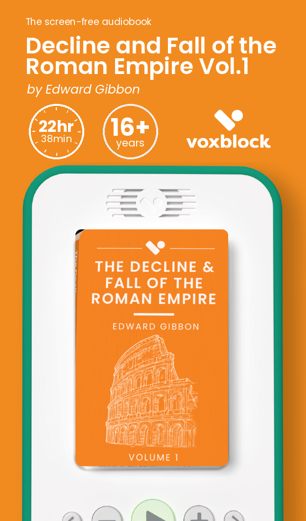 Decline and Fall of the Roman Empire Vol.1 audiobook in a Voxblock player, with running time and age guidance