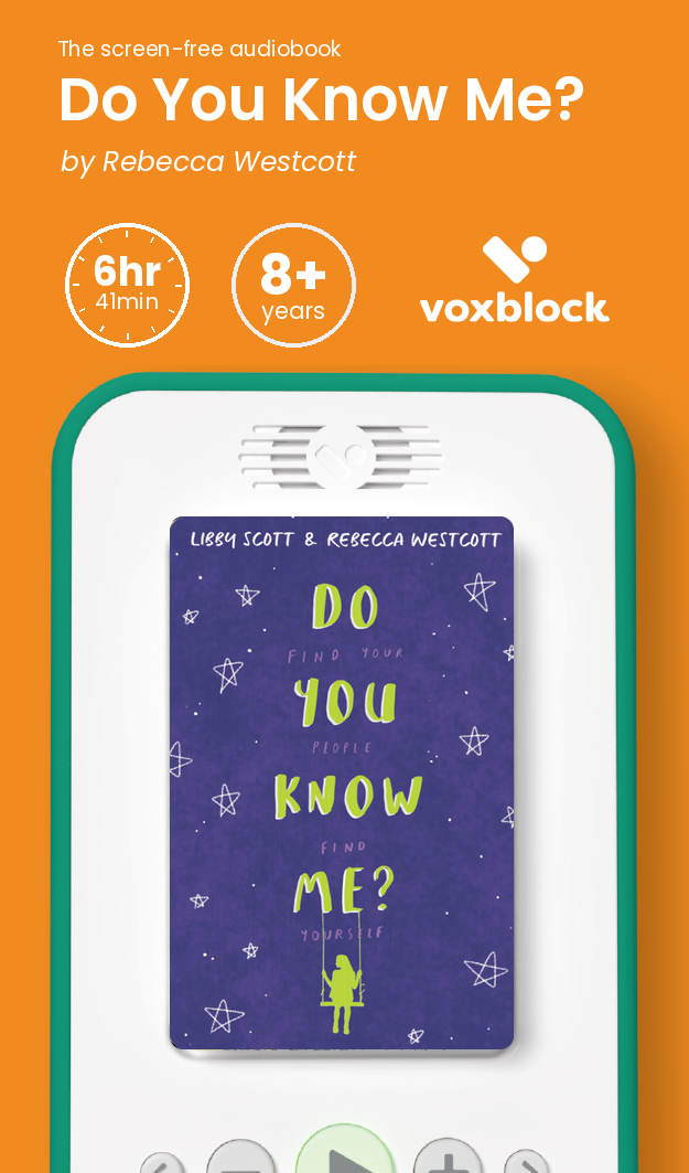 Do You Know Me? audiobook in a Voxblock player, with running time and age guidance