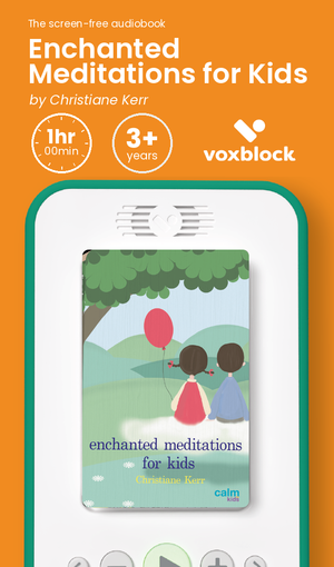 Enchanted Meditations for Kids audiobook in a Voxblock player, with running time and age guidance