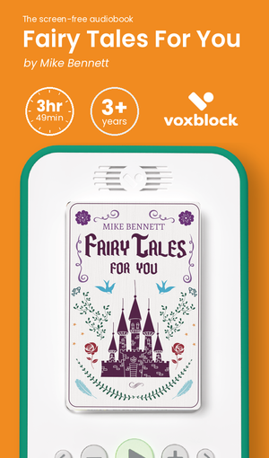 Fairy Tales For You audiobook in a Voxblock player, with running time and age guidance