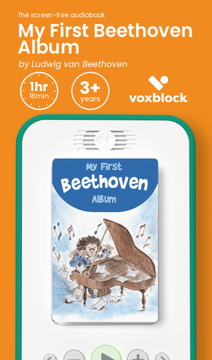 My First Beethoven Album audiobook in a Voxblock player, with running time and age guidance