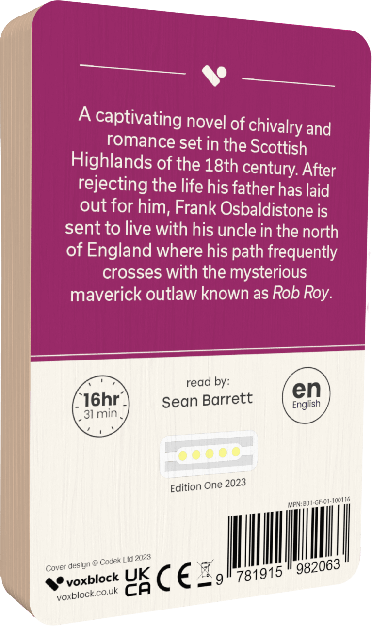 Rob Roy audiobook back cover.