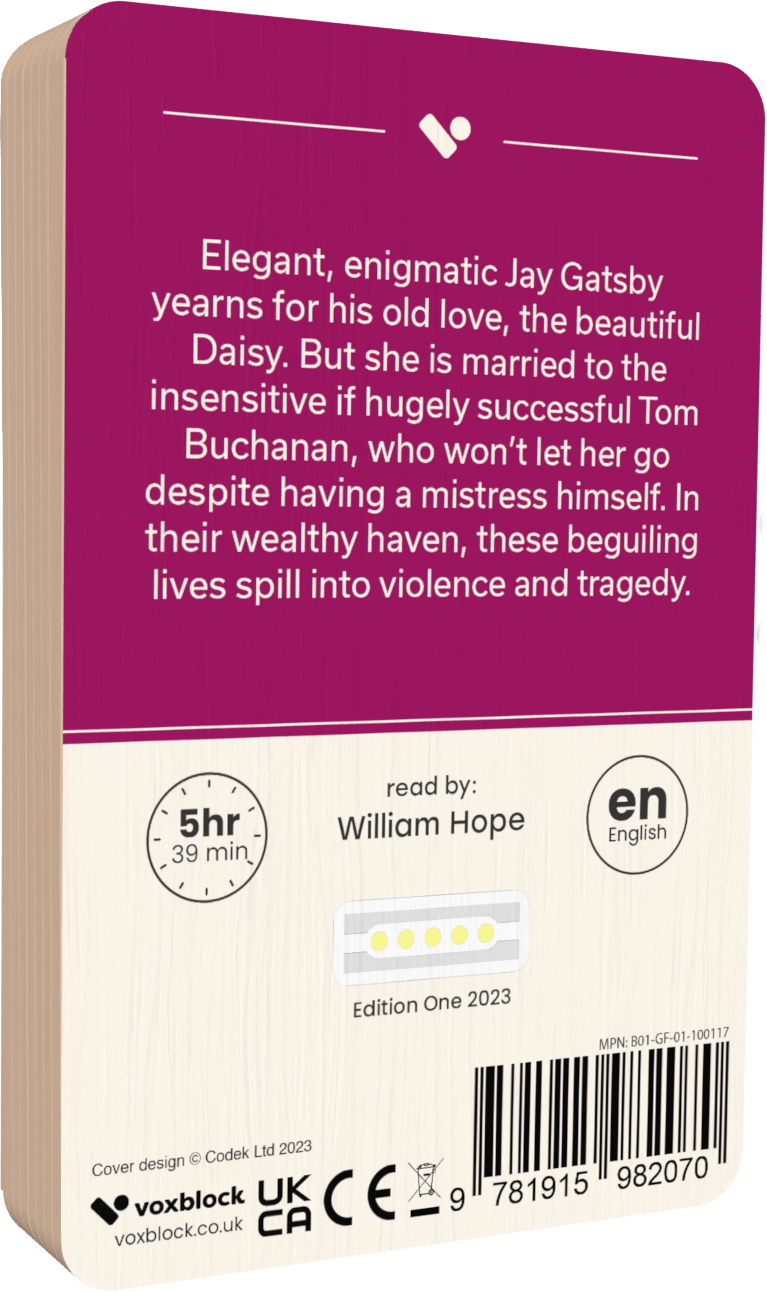 The Great Gatsby audiobook back cover