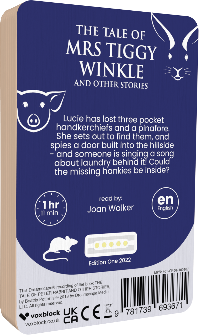 The Tale Of Mrs Tiggy Winkle audiobook back cover.