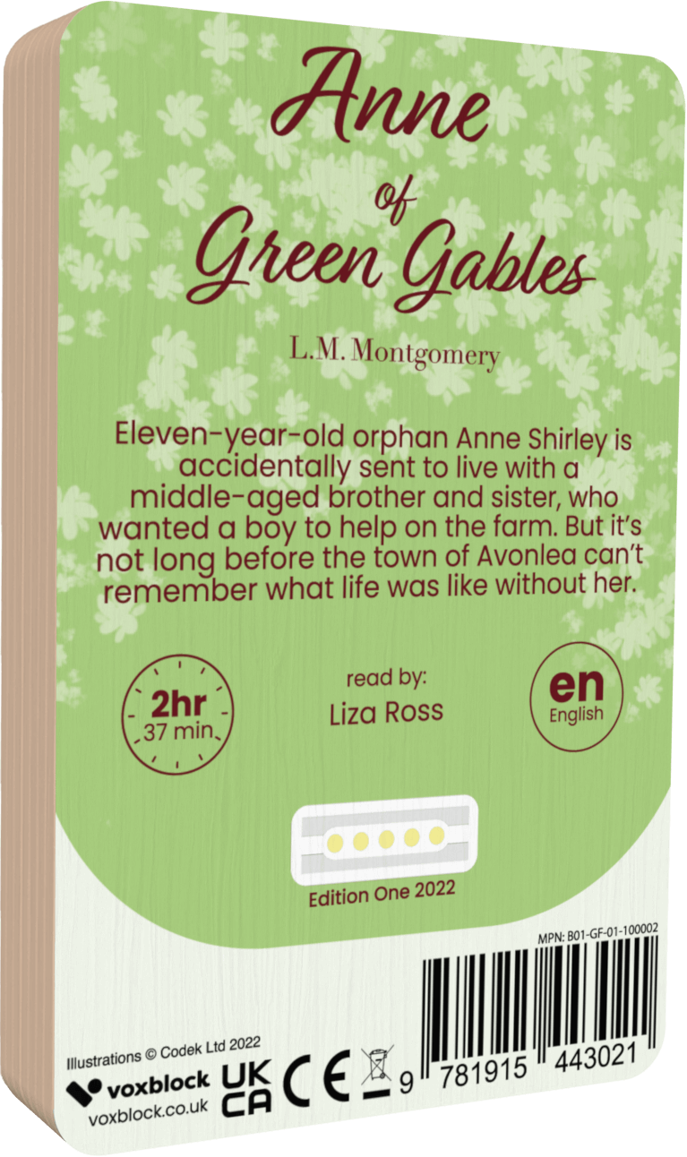 Anne Of Green Gables audiobook back cover.