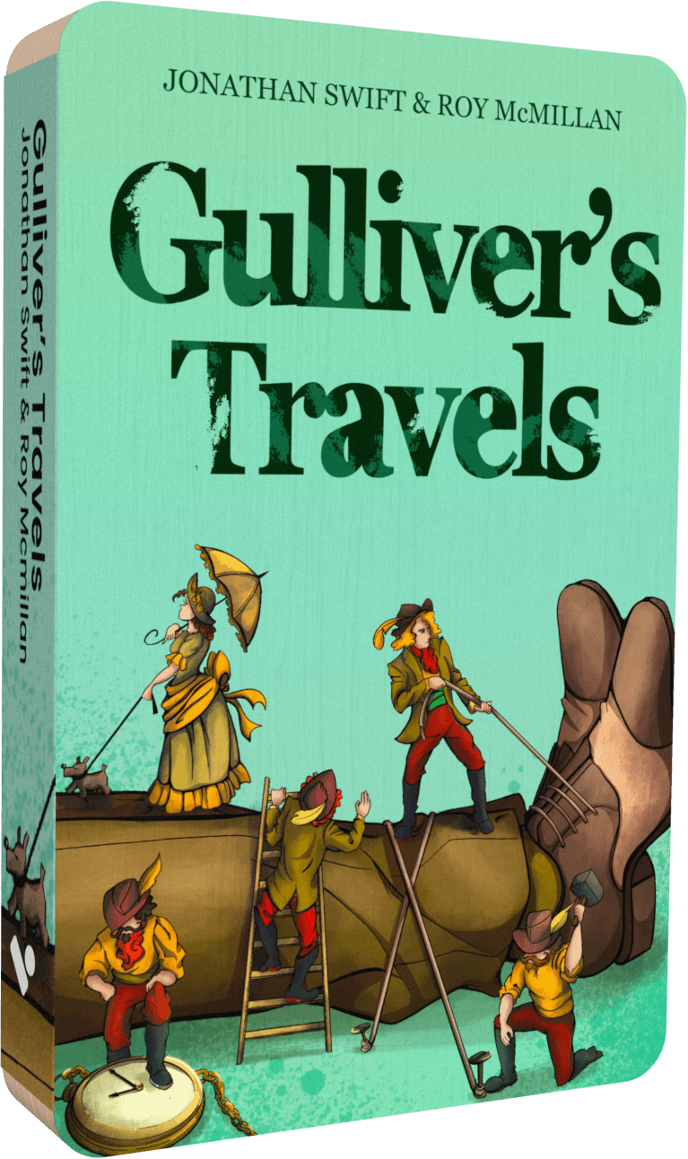 Gullivers Travels audiobook front cover.