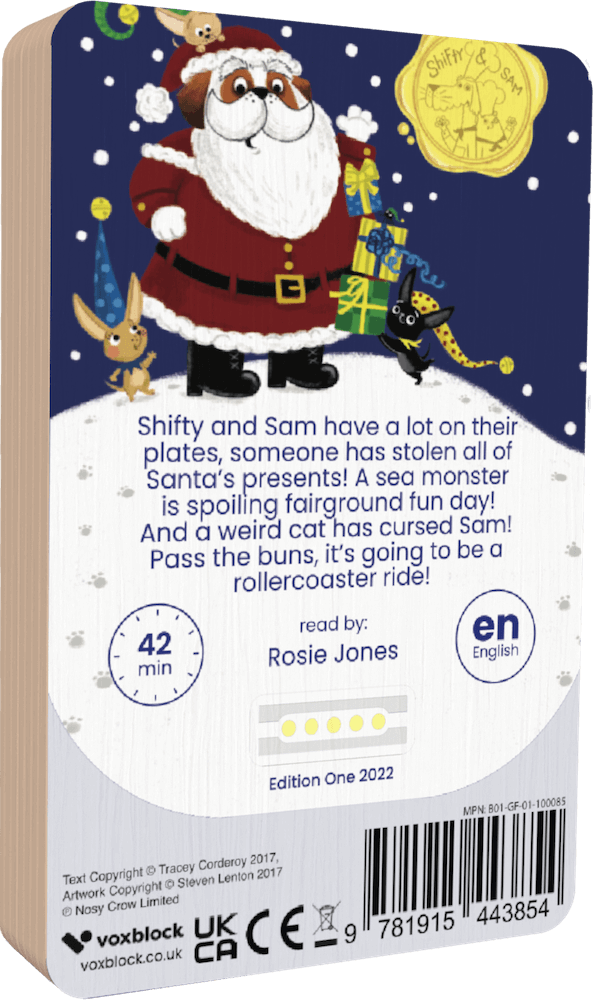 Shifty Mcgifty And Slippery Sam: Jingle Bells audiobook back cover.