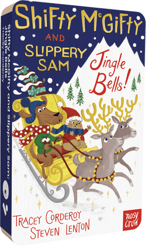 Shifty Mcgifty And Slippery Sam: Jingle Bells audiobook front cover.