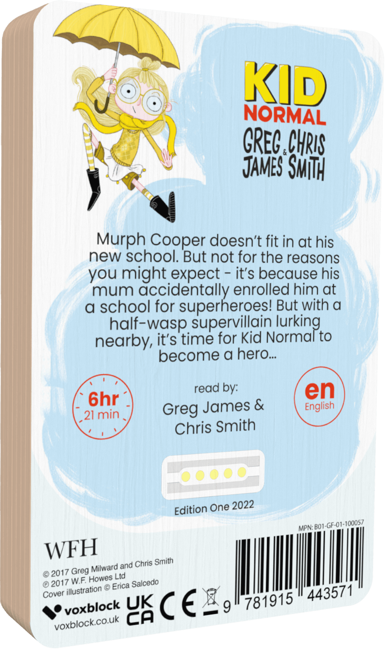 Kid Normal audiobook back cover.