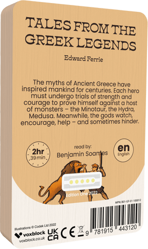 Tales From The Greek Legends. audiobook back cover.