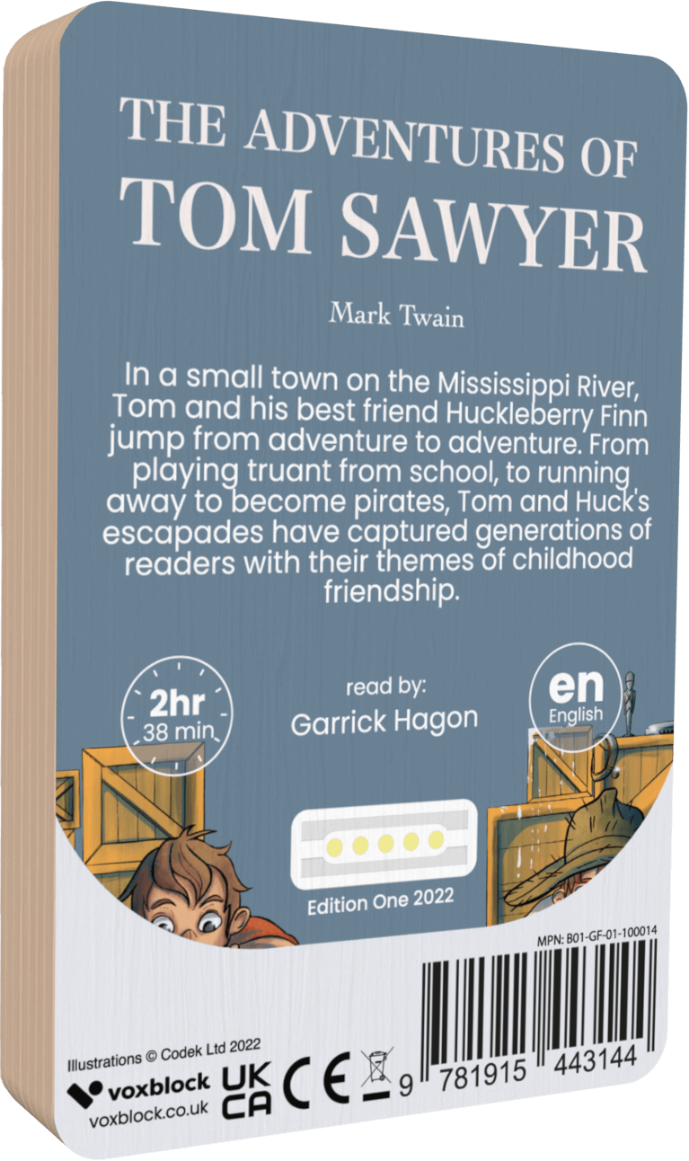 The Adventures Of Tom Sawyer audiobook back cover.