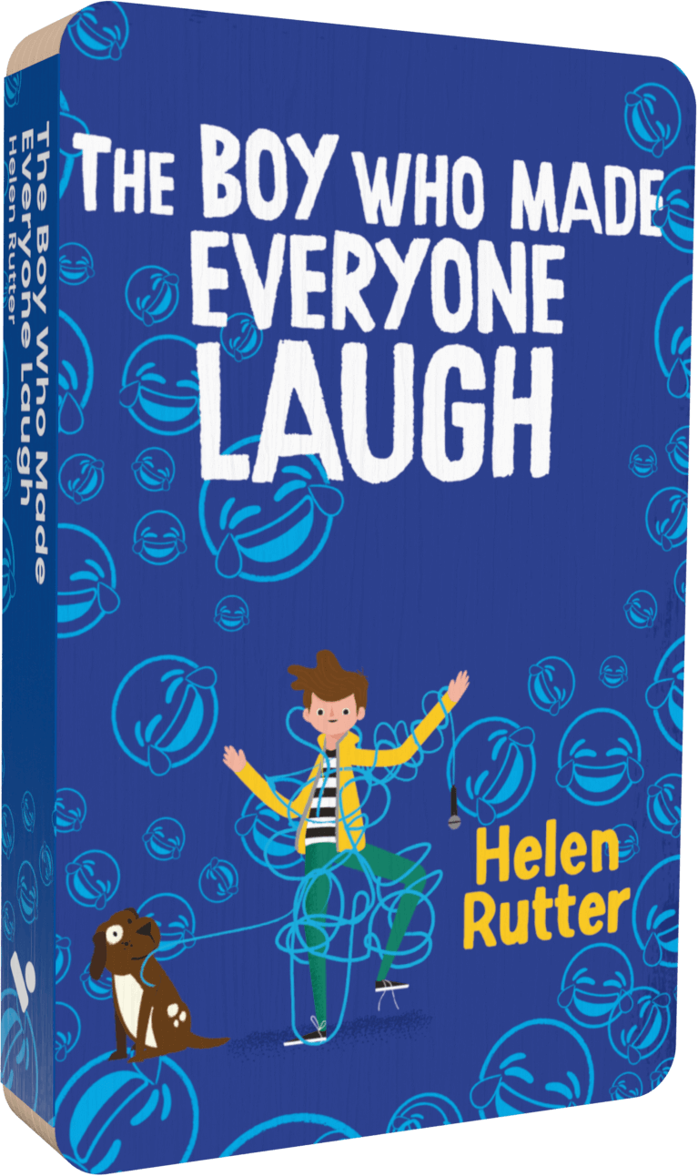The Boy Who Made Everyone Laugh audiobook front cover.