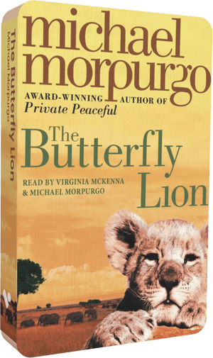 The Butterfly Lion audiobook front cover.