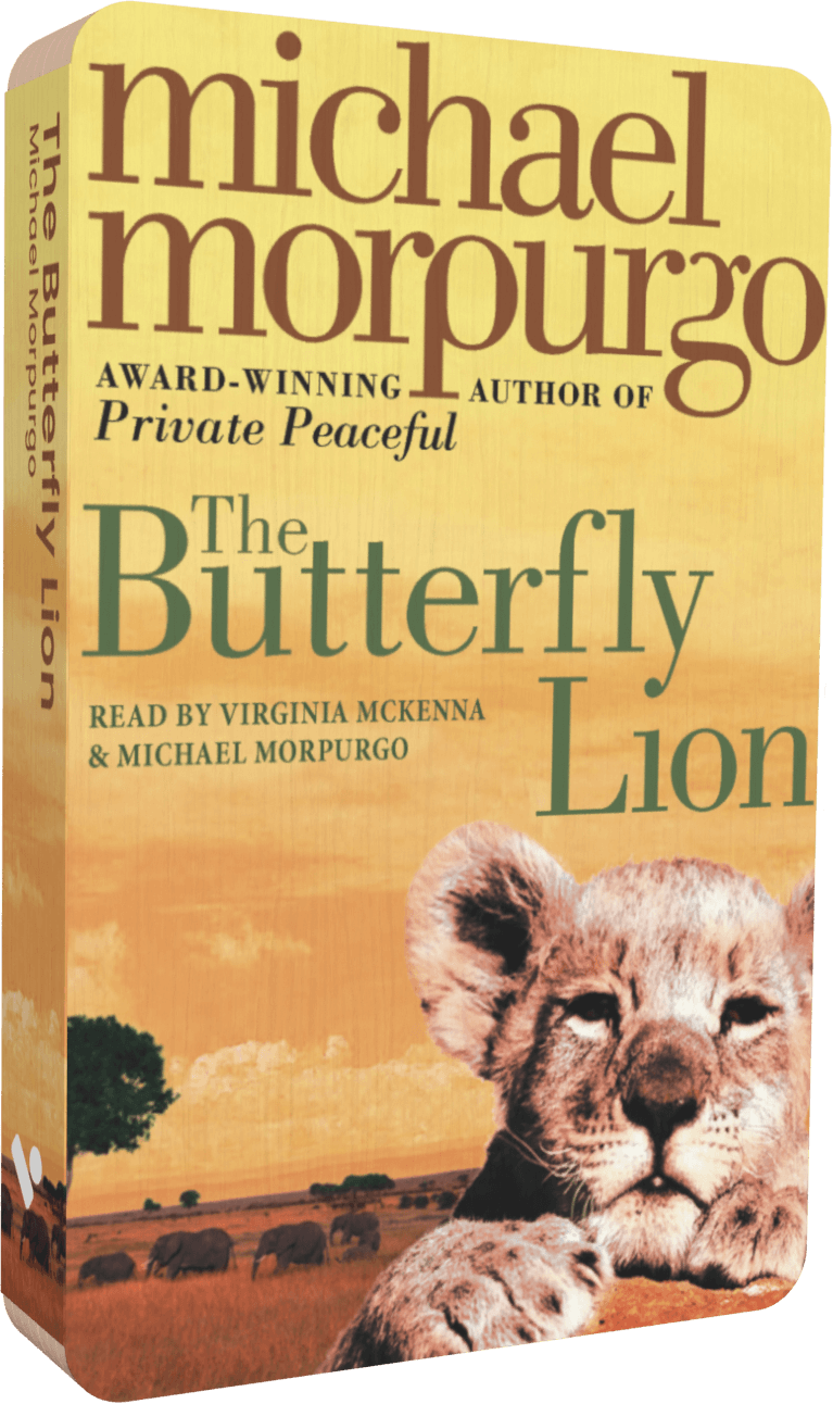 The Butterfly Lion audiobook front cover.