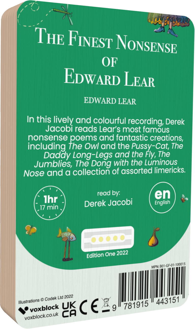 The Finest Nonsense Of Edward Lear audiobook back cover.