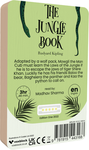 The Jungle Book audiobook back cover.