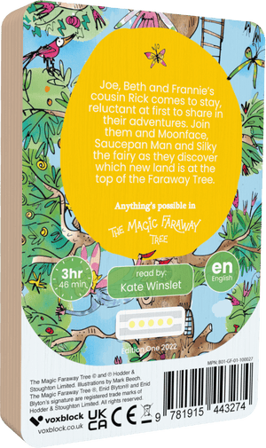 The Magic Faraway Tree audiobook back cover.
