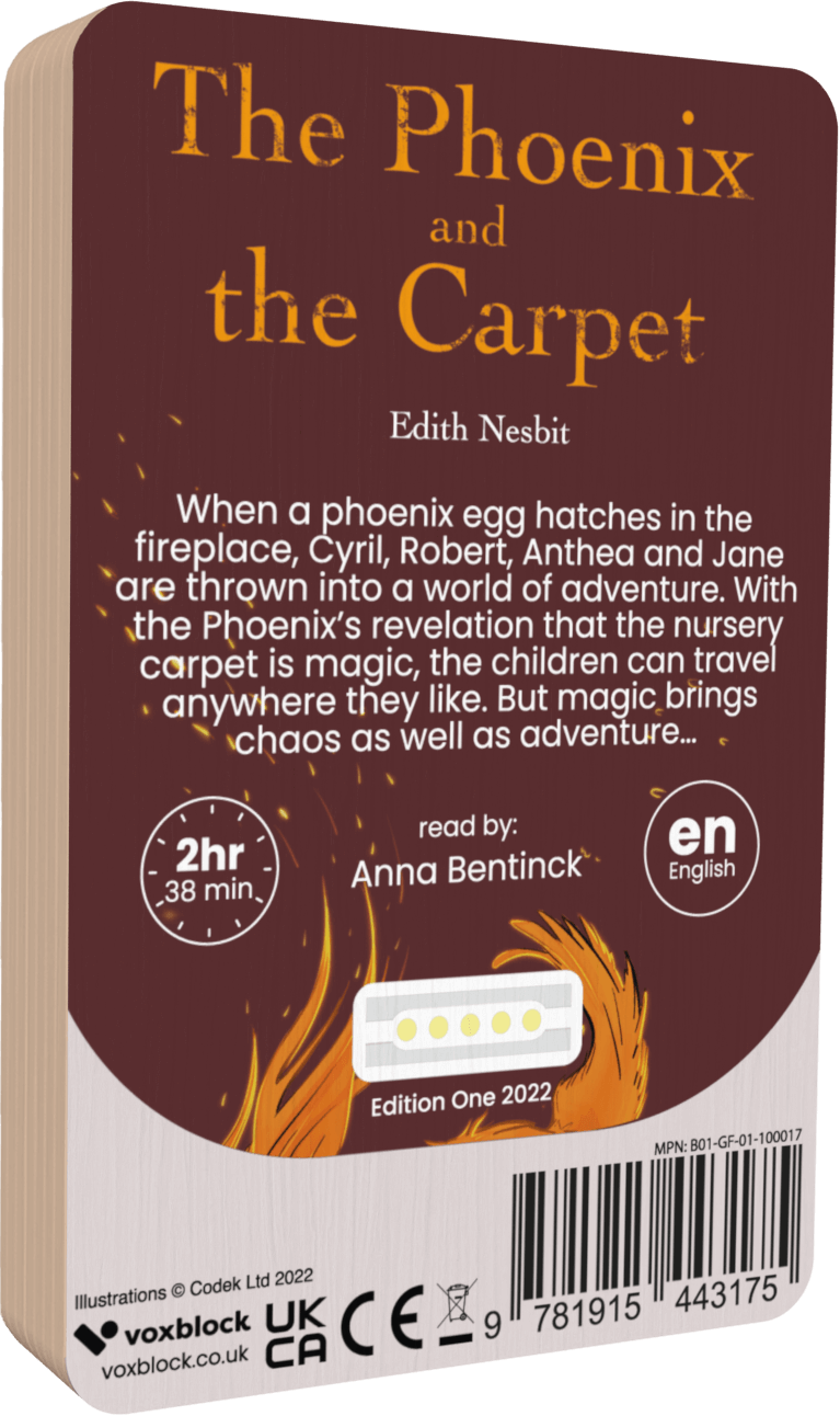 Phoenix And The Carpet audiobook back cover.