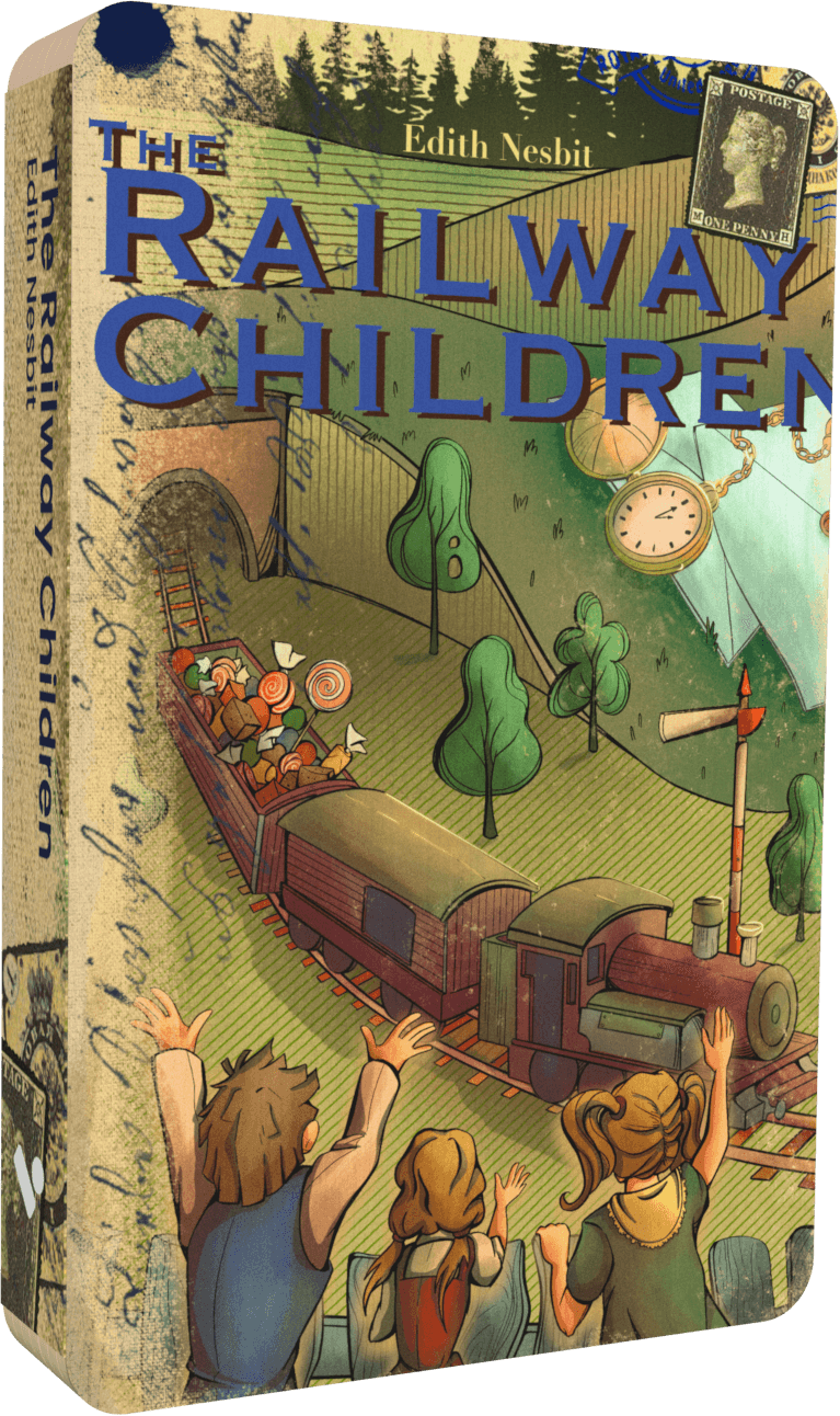 The Railway Children audiobook front cover.