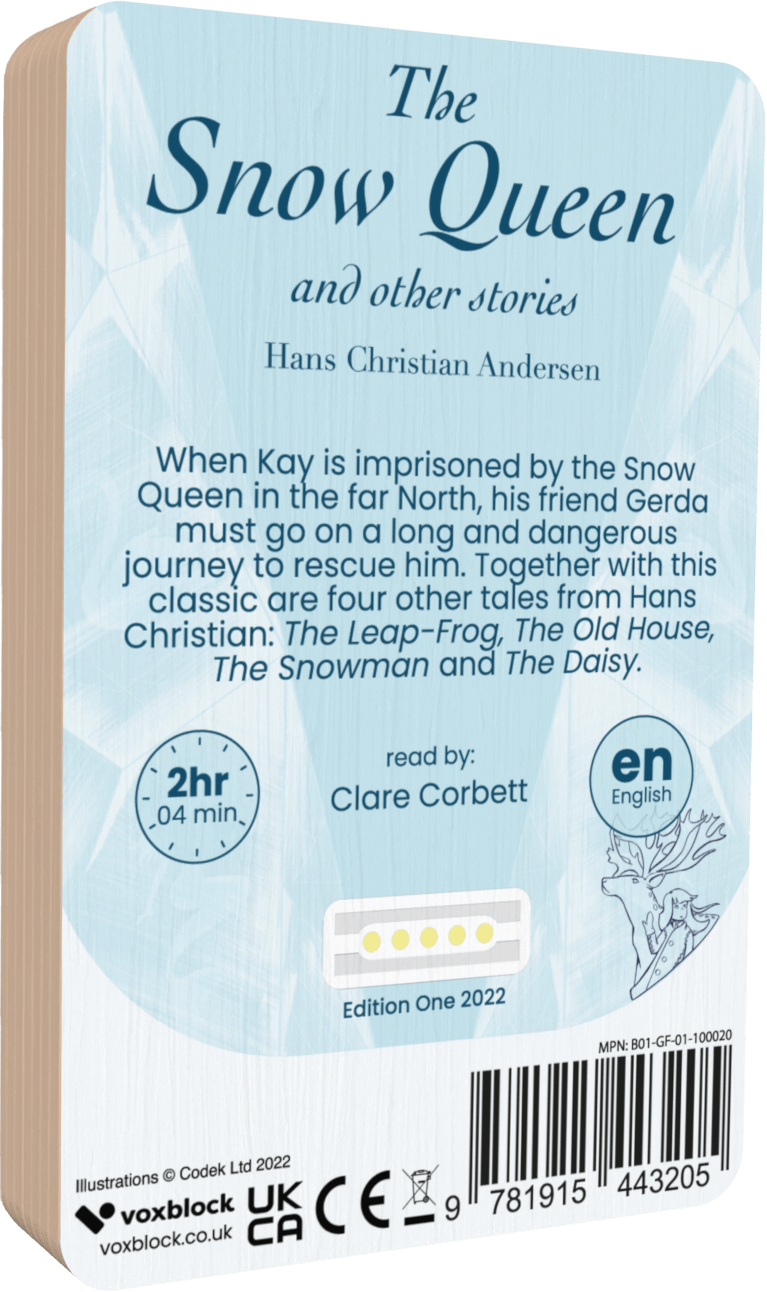 The Snow Queen audiobook back cover.