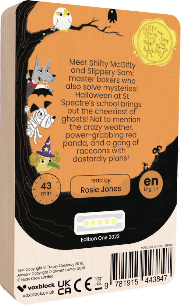 Shifty Mcgifty And Slippery Sam: The Spooky School audiobook back cover.
