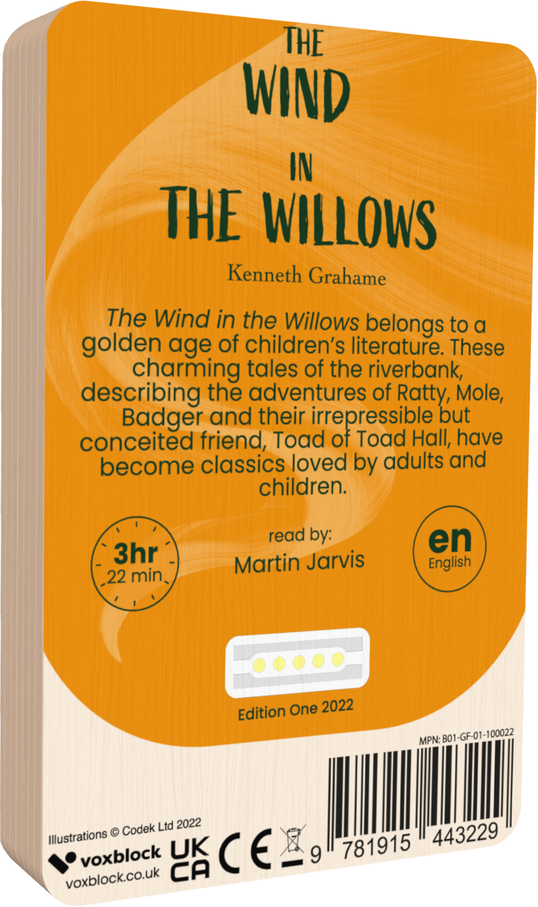 The Wind In The Willows audiobook back cover.