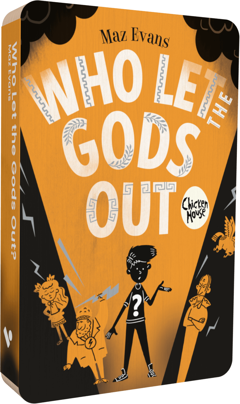 Who Let The Gods Out? audiobook front cover.